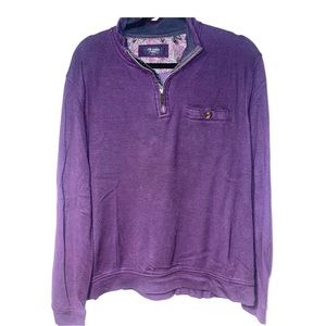 Ted Baker 1/4 Zip Long Sleeve Purple Pullove Sweatshirt Viscose